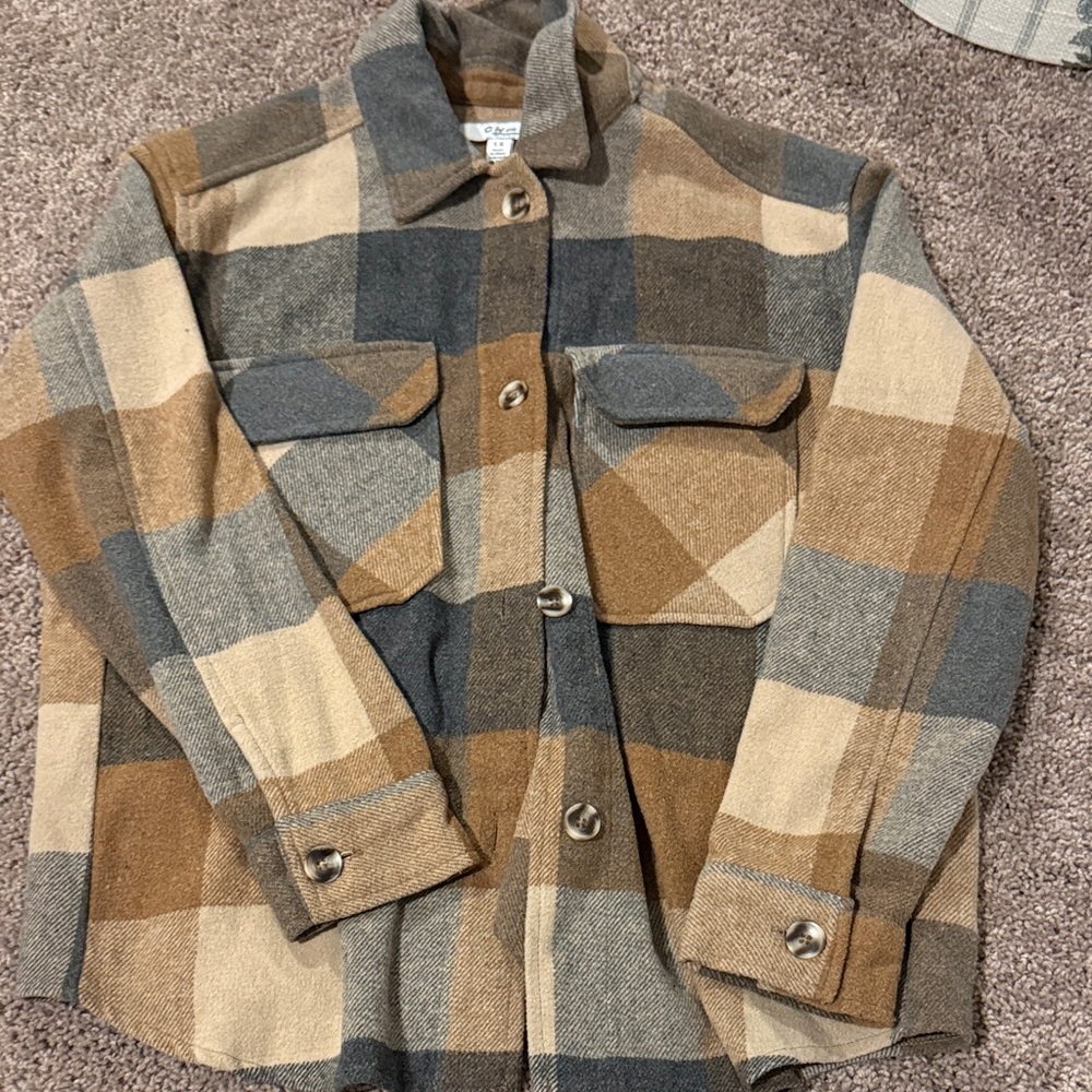 Women's Plaid flannel in Brown and Gray